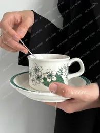 Tazze Set da caffè Tazza da tè pomeridiano in ceramica Gardenia dipinta a mano