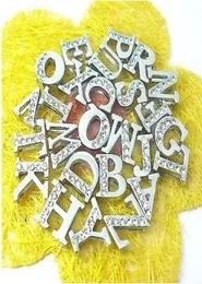 Todo 130 peças lote 8mm az metade strass cor prata letras deslizantes acessórios diy adequados para pulseira de couro 8mm 7629961