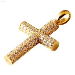 Kreuze Gold-Moissanit-Anhänger-Zertifikat-Halsketten für Frauen mit Zirkon-Anhängern S925-Silber-Volldiamant-Mini-Kreuz