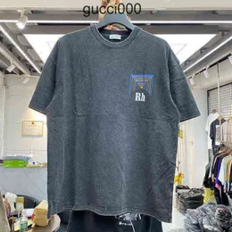 Brand Designer t Shirt Men Women Vintage Heavy Fabric Rhude Box Perspective Tee Slightly Loose Multicolor Nice Washed T-shirt 2N6N UMSC