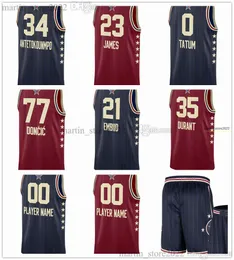 2024 All-Star Basketball Jerseys Giannis Antetokounmpo LeBron James Luka Jokic Doncic Jayson Tatum Durant Mitchell Haliburton Lillard Embiid G i l g e o u s - A l e x a n d e r