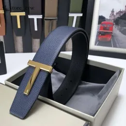 Tom Fords Tom Belt Högkvalitativ modedesigner Men Womens äkta läder T Buckle Belts Lyxkläder Tillbehör Midjeband med Box Dustbag Tom Fords Belt 9591