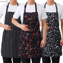 Aprons 1pc Adjustable Adult Apron Striped Restaurant Chef Apron Outdoor Camping Picnic Kitchen Cook Aprons