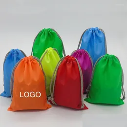 Bolsas de jóias, sacos bolsas de jóias 50 pcs Oxford Dstring Bag Atacado Jóias / Sapatos / Armazenamento / Viagem À Prova D 'Água 150D Bolsa de Pano Cust Dhkfa