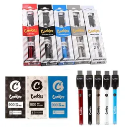 Cookies Slim Twist VV Battery 900mAh Preheat Bottom Adjustable Voltage for 510 Carts Cartridges Wax Concentrate Pens with Top USB Charger