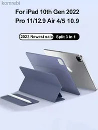 태블릿 PC 케이스 백 스마트 폴리오 iPad 10 세대 케이스 2022 M2 iPad Air 5 Case 2020 Pro 12.9 11 6th 4th Funda 2023 자기 적으로 Capal240217
