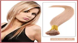 Whole5a 1GS 100GPACK 14039039 24 Quot Keratyna Stick I Tip Human Hair Extensons Brazylijskie włosy 27 ciemna blondynka DH7627793