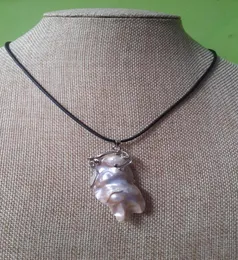 Красивое огромное 50-миллиметровое натуральное ожерелье с подвеской в стиле барокко Южного моря розового и фиолетового жемчуга-русалки4177317