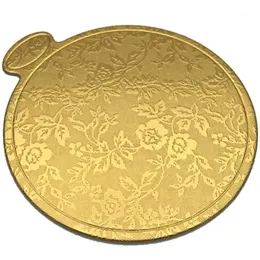 200 st Set Gold Printing Round Mousse Cake Boards Paper Cupcake Dessert Displays Tray Wedding Cake Pastry Decorative Kit1269R