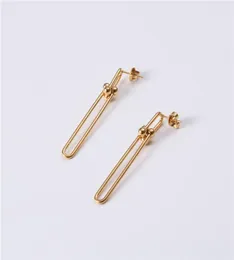 ファッションブランドのイヤリングゴスjewelly jewelry femme brincos punk earing bamboo studs geometric8524860のためのゴシックメタルリンクチェーンイヤリング