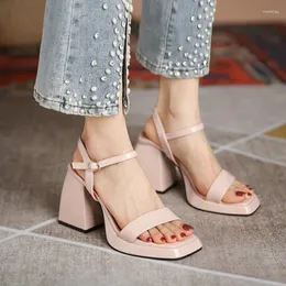 Sandały Eleganckie kobiety projektują letnie buty o grubej obcasie