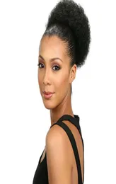 Short Kinky Curly Wrap Drawstring Puff Ponytail Bun Extension 8inch Synthetic Hair Large Round Ponytail for Women9620353