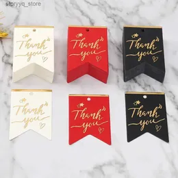 Labels Tags 100pcs Thank You Tags Red White Black Paper Labels Card Wedding Kids Birthday Christmas Party Gift Wrapping Paper Decor Hang Tag Q240217