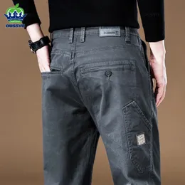 Oussyu Brand Clothing 2023 Men's Cargo Pants 97Cotton Solid Color Wear Wear Casual Pant Wide Jogger Pounsers Male 240122