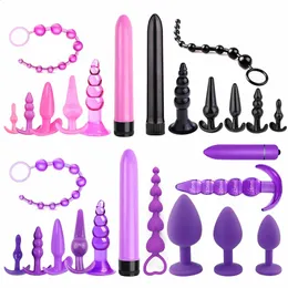 Silicone Anal Plug Vinratir Vibrating Butt For Women Male Adult Funny Toys Sex Dildo Trainer Couples E64W 240202