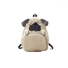 School Bags Teenagers Girls Corduroy Backpack Cute Dog Design Student Bag Multi Pocket Rucksack Resistant Outdoor Travel Red Daypack