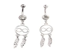 Lucky 8 Dream Catcher piuma strass piercing ombelico anello ombelico piercing indiano2240153