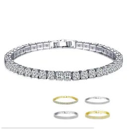 Tennis 18k Whiteyellow Gold Plated Sparkling Cubic Zircon Cz Cluster Bracelet Fashion Womens Jewelry for Party