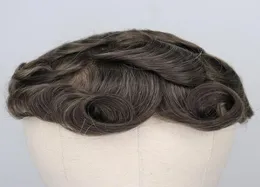 2020 Brown Human Hair Mens Toupee 8x10 7x9 Brasiliansk remy hårersättningssystem peruker för män2745033