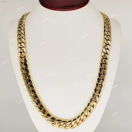 Factory Outlet 18mm Custom Miami Cuban Chain Necklace Fancy 14k 18k Solid Gold Cuban Link Chain Necklace for Men Women