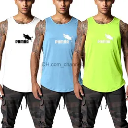 Canotte da uomo 2022 Mens Gym Vest Moda di alta qualità stampato Gilet Mesh traspirante Gilet sportivo Gilet da spiaggia Parkour Gilet da uomo T240217