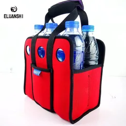 Neoprene 6 Beer Can في الهواء الطلق هلام الجليد النزهة نبيذ صندوق المبردات المجمدة كيس غداء زجاجة المياه مبرد نايلون التخييم حزمة الأدوات المائدة 240125