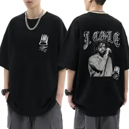 Rapçi J Cole büyük boy tişörtlü kadın erkekler yaz moda o yaka kısa kollu komik tshirt grafik tees sokak kıyafetleri y2k kıyafetler