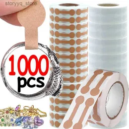 Labels Tags 500/1000pcs Portable Jewelry Price Tag Brown Self Adhesive Barbell Stickers DIY Necklace Tool Ring Bracelet Exhibitor Packaging Q240217