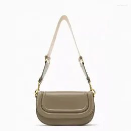 Evening Bags Lady Trend Women Bag Saddle 2024 Designer Brand Office Concise Wide Formeki Strap Luxury Crossbody