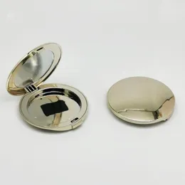 Butelki do przechowywania 59 mm puste złote okrągłe okrągły super cienki korektor pudełka naciśnij proszek kompaktowy zamiennik z lustrzanym pakietem kosmetycznym 12pcs