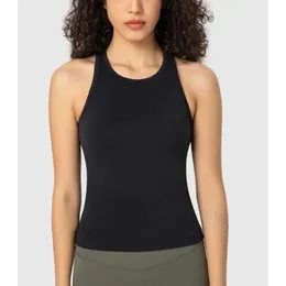 LU-343 Slim Fit Yoga Tank Top Women's High Elastic Naken Sports Fitness Yoga Shirt Dress Breattable Running Gym Clot 67