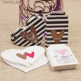 Etiketter Taggar 100st Gold Foil Love Design Wedding Tag Heart Shape Mutli Styles Paper Tag Card Love Bag Hang Tag Card Zerong Jewelry Cardboard Q240217