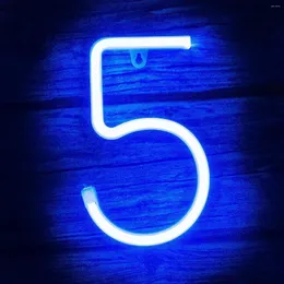 Night Lights Arabic Numerals Neon LED Alphabet Numbers Decorative Light Up Words For Wedding Christmas Birthday Party Home Shop Bar