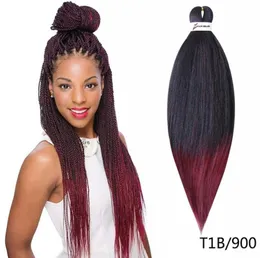 Предварительно растянутые плетеные волосы Ombre EZ Braids Professional Perm Yaki Синтетические волосы для вязания крючком 1 шт. в упаковке3470710