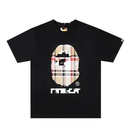 Bapesta skjorta japansk street bapestar modeväska klassisk bbl randig apa huvudbokstav tryckt t-shirt bapes 4887