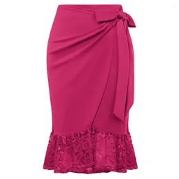 Юбки BP, женская винтажная кружевная юбка с подолом, высокая талия, украшенная накладками, темпераментное облегающее платье для коктейльной вечеринки, модная женская одежда