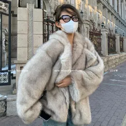 Women's Fur Faux Coat Women Veste Femme Marque De Luxe Elegant Large Lapel Loose Plush Casacos Inverno Feminino Elegantes