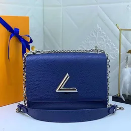 Hochwertige Twist Denim Epi Leder Designerinnen Frauen Umhängetaschen Schloss Klappe Kette Handtaschen Dreh