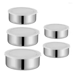 Tigelas 5 Pcs Misturando Empilhável Cozinhar Recipiente de Armazenamento Microwavable Nidificação Tigela Tampas Herméticas Máquina Lavável para Home Hostel