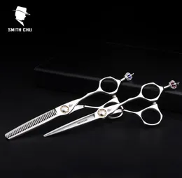 Smith Chu Crown High Quality XL156 6 Inch 440C Rostfri Professional Salon Barbers Thinning Scissors Frisör SCISSORS SETS1758529