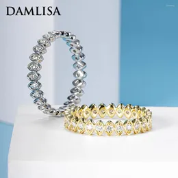 Küme halkaları Damlisa d renk moissanite alyans yüzüğü 925 STERLING Gümüş Sonsuzluk Kadınlar İçin Güzel Takı Toptan Satış