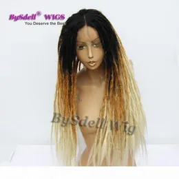 Hand made Jamaica Dreadlock Wig Synthetic Afro Dreadlocks Hair Black Ombre brown teal blonde Dread Braid Lace Front wigs for black7904483