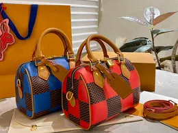 Spedy 18 Damier Pop MenショルダーバッグデザイナーブランドチェッカーパターンハンドバッグダミアポップコーティングキャンバスクロスボディバッグN40595 N40611