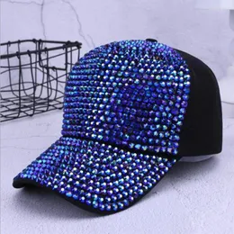 قبعات الكرة عالية الجودة الموضة للنساء البيسبول Cap Star Rhinestone الكبار قبعة الصيف شمس قبعات غير رسمية للسيدات Snapback