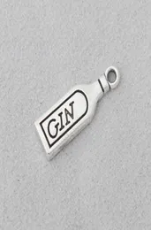 Whole Fashion Alloy Bottle Of GIN Charms Antique Silver Color Jewelry Finding Charms 822mm 200pcs AAC5042645683