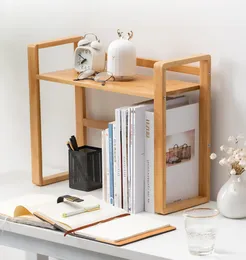 Organizator półki biurkowej, bambusowy stojak na stół, drewniany pulpit na zbiorem księgarni, akcesoria biurka do salonu, nauka, kuchnia