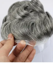 100 capelli umani puri da uomo039 Toupee Taglia 810 pollici Pelle sottile attorno alla parrucca per uomo in stock6429974