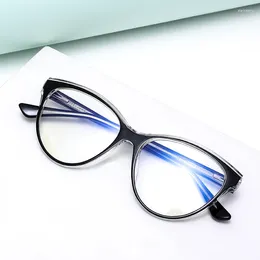 Solglasögon ramar Trending Women's TR90 Cat Eye Glasses Frame With Spring Hinges Blue Light Blocking Anti Strålningsskyddsglasögon