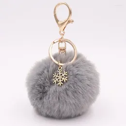 Keychains 1PC High Quality Fake Fur Ball KeyChain Pompom Key Chain Rings Ballet Angel Girl Fourrure Pompon Women Bag Jewelry