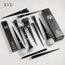 Kat Von D Makeup Brush Set Kit Foundation Blush Highlight Concealer Powder Sculpting Eyeshadow KVD Märke 240131